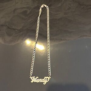 Silver Chain Necklace with 'Wendy' Pendant